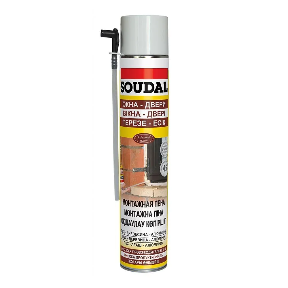 Пена монтажная SOUDAL 12*300 мл (с трубочкой) 103826
