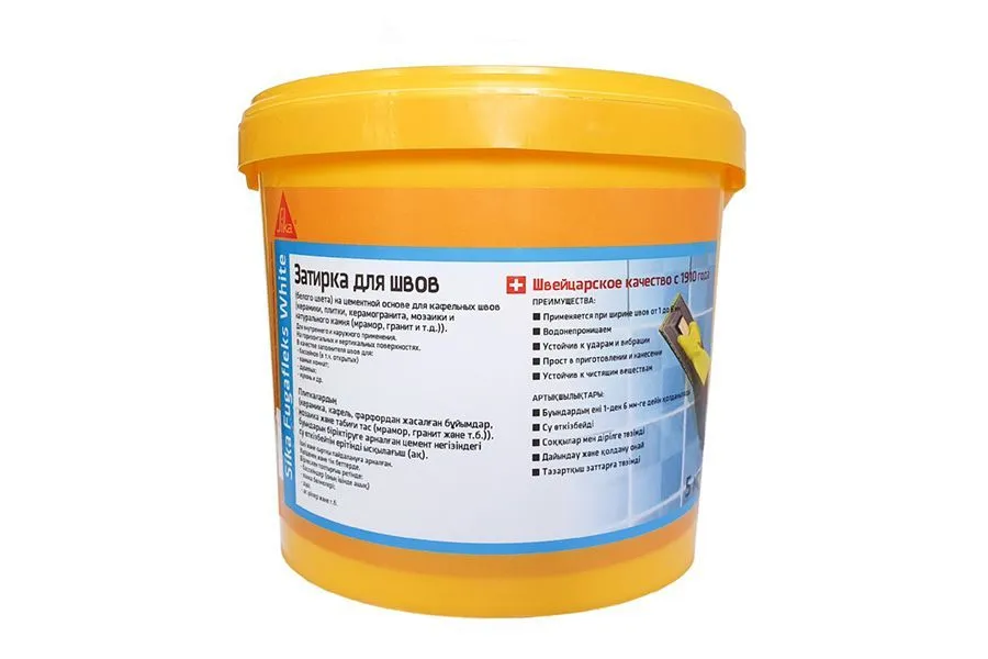 SikaFugafleks white KAZ PI 5KG - Смесь строительная материал для заполнения швов(ведро 5кг)