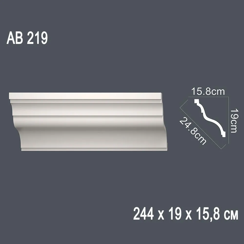 Декор. профиль АВ219  244х19х15,8см диагональ 24,8см(10)