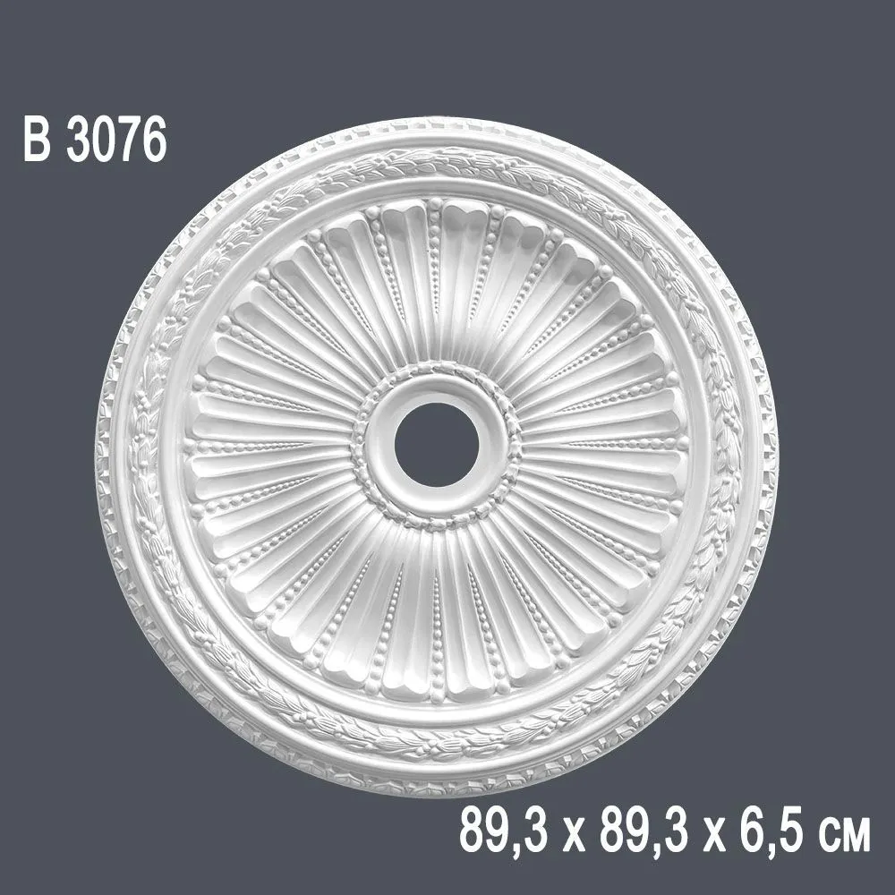 Декор. розетка В3076  89.3х89,3х6,5см (вн диаметр 10)(5)