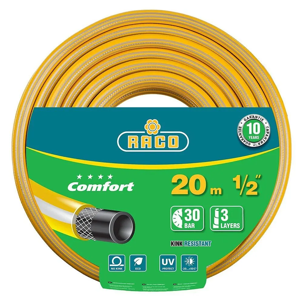 40303-1/2-20  Шланг RACO COMFORT поливочный 30 атм армированный 3-х слойный 1/2*20м 