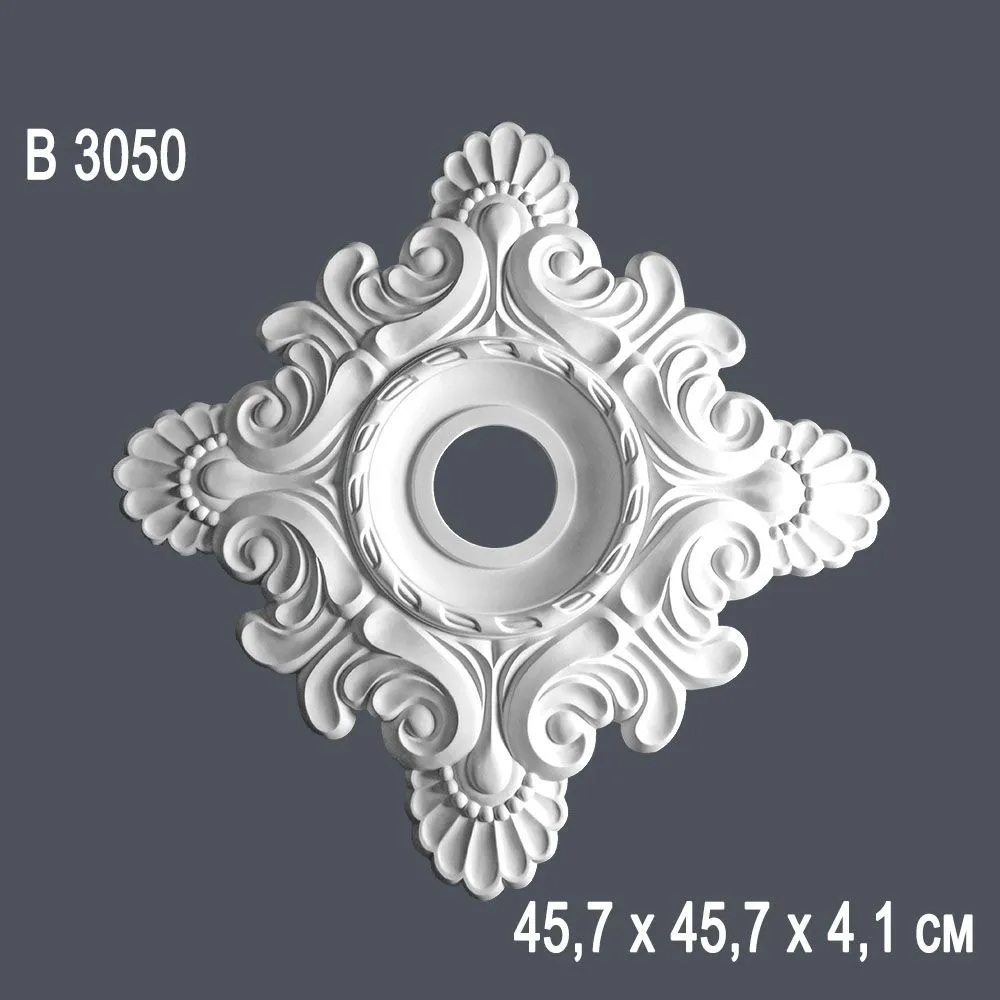 Декор. розетка В3050 45.7х45,7х4,1cm (вн диаметр 9,2)(10)