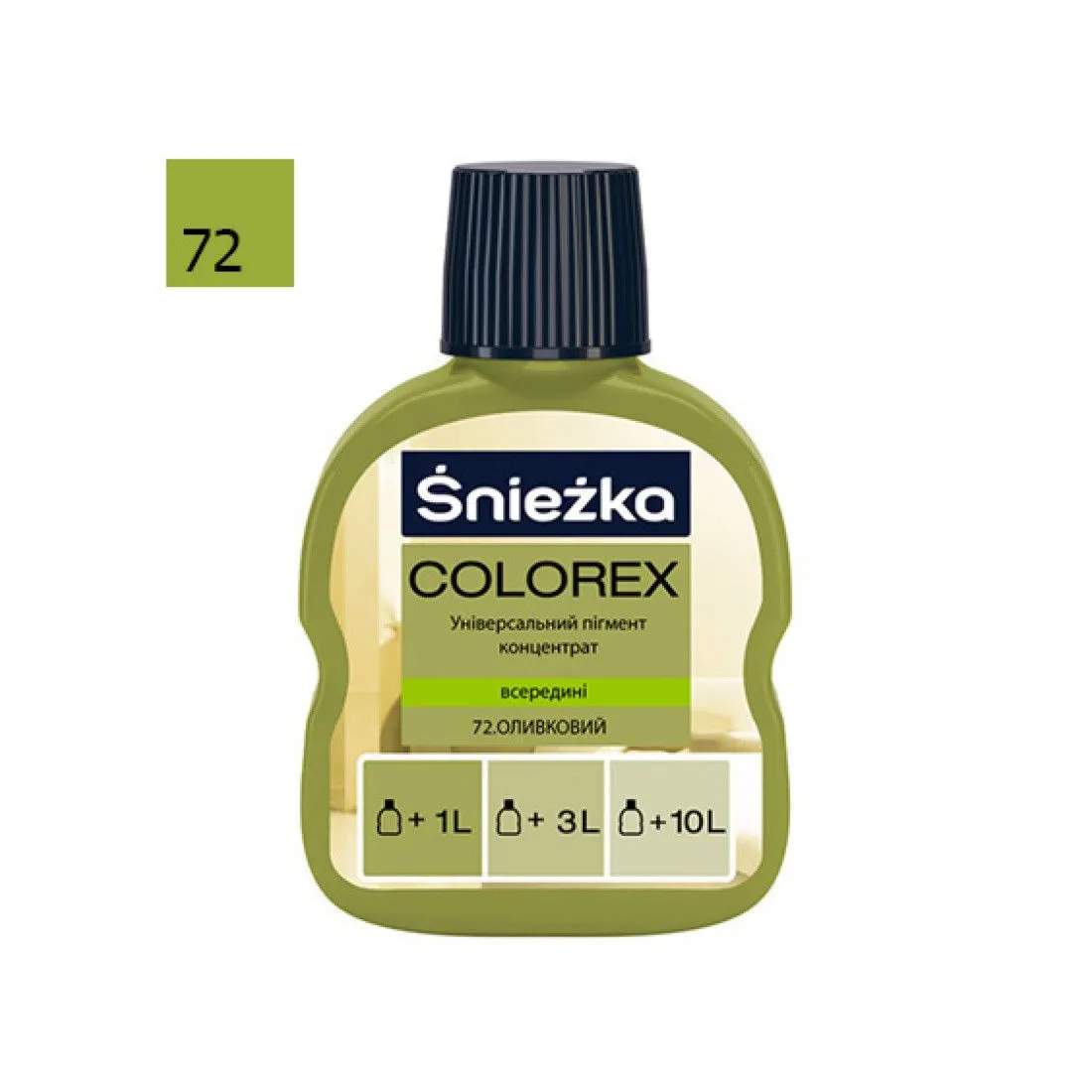Колеровочная паста Colorex №72, оливковый,100мл (универсальный концентрат Sniezka)