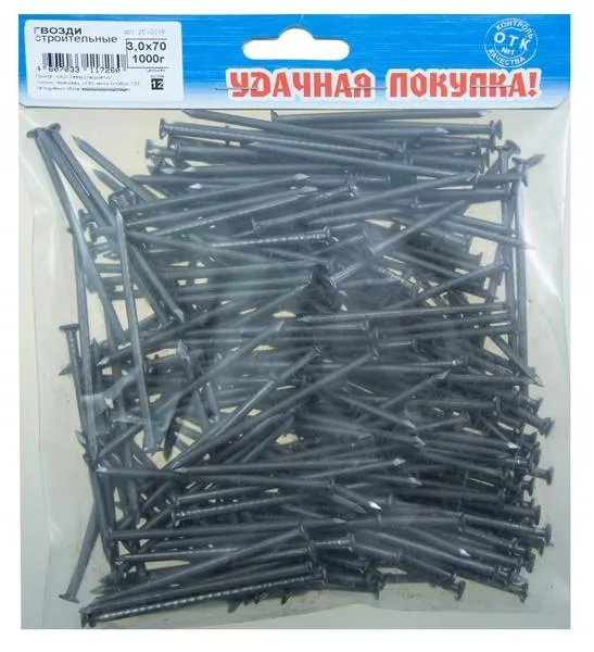 Гвозди строительные 3,0х80 (1,0 кг) 51380