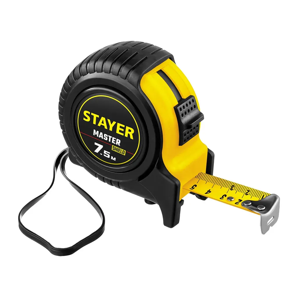 Рулетка с ударостойким обрезиненным корпусом STAYER TopTape 7,5м /25мм 34025-07_z01