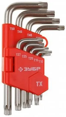 Набор ключей ЗУБР Мастер Имбусовые короткие,Torx 27462-1_z02