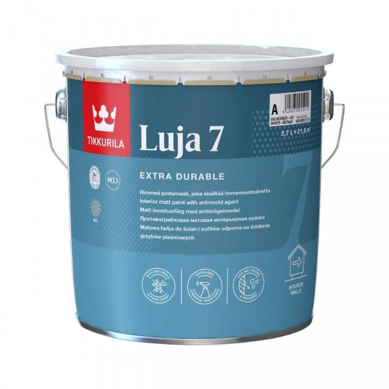 LUJA 7 "A" Краска противогрибковая интерьерная матовая 9 л