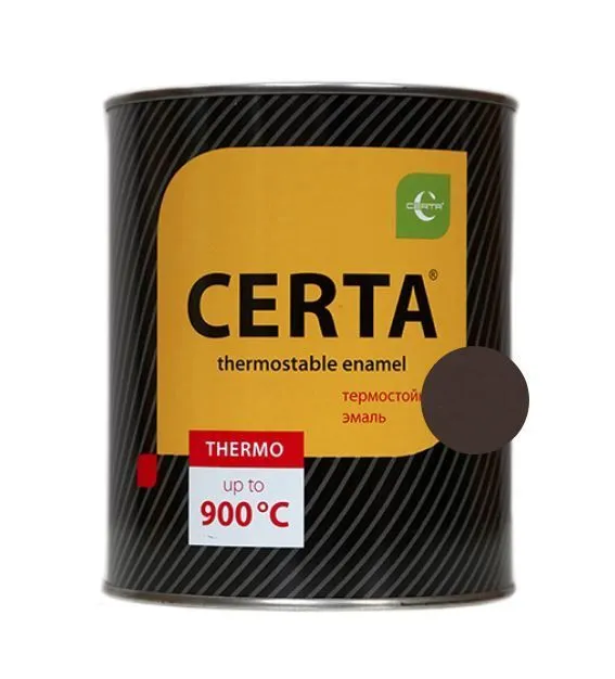 "CERTA" эмаль термост. антикор. коричневый(RAL 8017) до 500°С (0,8кг)