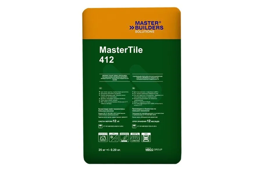 MasterTile 412 клей для крупногабаритной плитки гориз. 25кг
