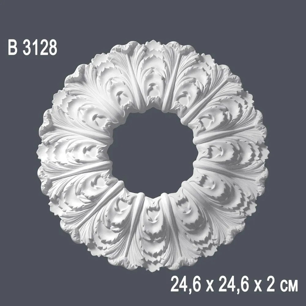 Декор розетка В 3128 24.6х24,6х2см (вн диаметр 8,5)(100)