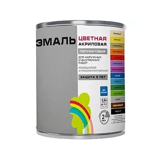 Эмаль Colors Радуга-220 акриловая, цвет коричневый 1,9 л