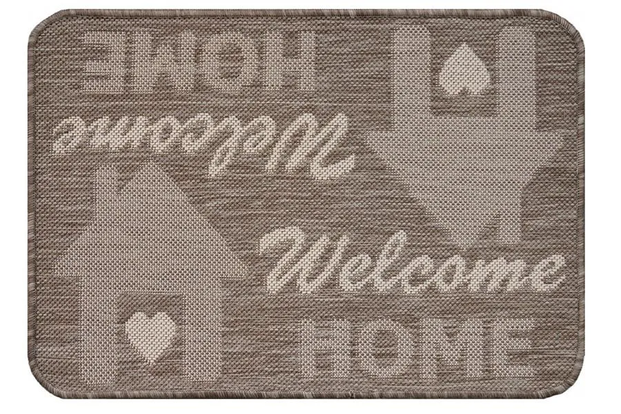 FLEX (Коврик) 05*0,8 HOME welcome домик сердечко 19504/111 (BCF sisal)