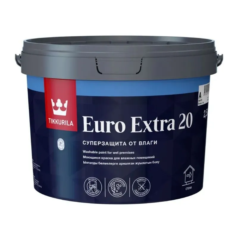 Краска для влажных помещений EURO EXTRA 20 A п/мат 9 л