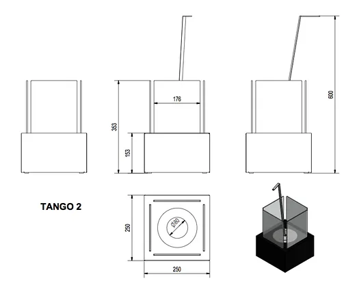 Биокамин Tango 2 белый