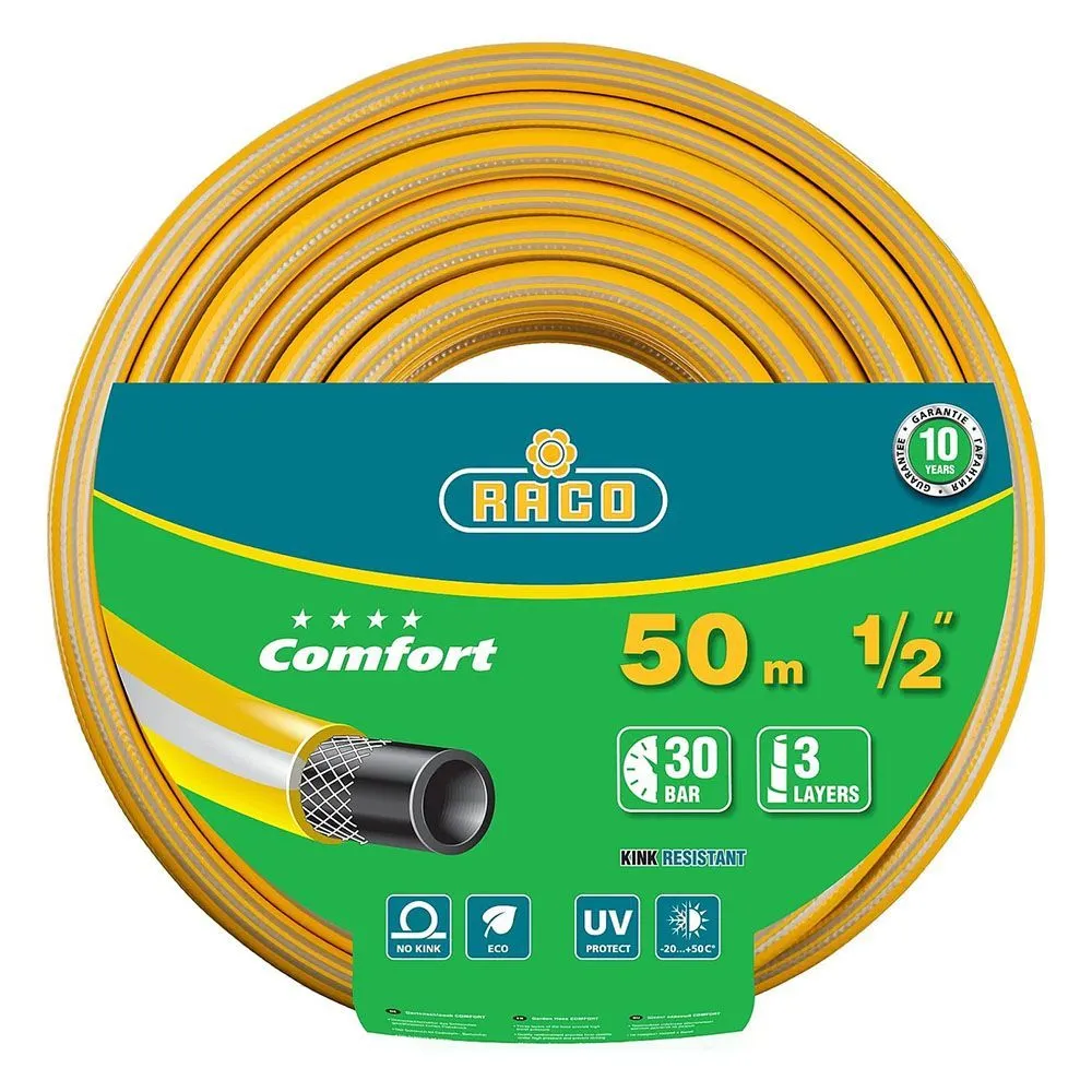 40303-1/2-50 Шланг RACO COMFORT поливочный 30 атм армированный 3-х слойный 1/2*50м