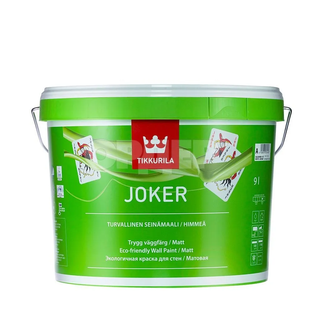 Краска интерьерная моющаяся JOKER (баз.А) мат. 9л