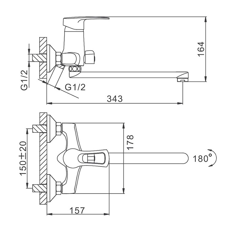 F22701-B Смеситель для ванны Frap