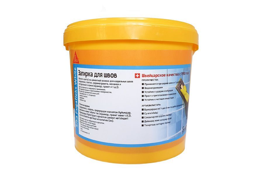 SikaFugafleks white KAZ PI 5KG - Смесь строительная материал для заполнения швов(ведро 5кг)