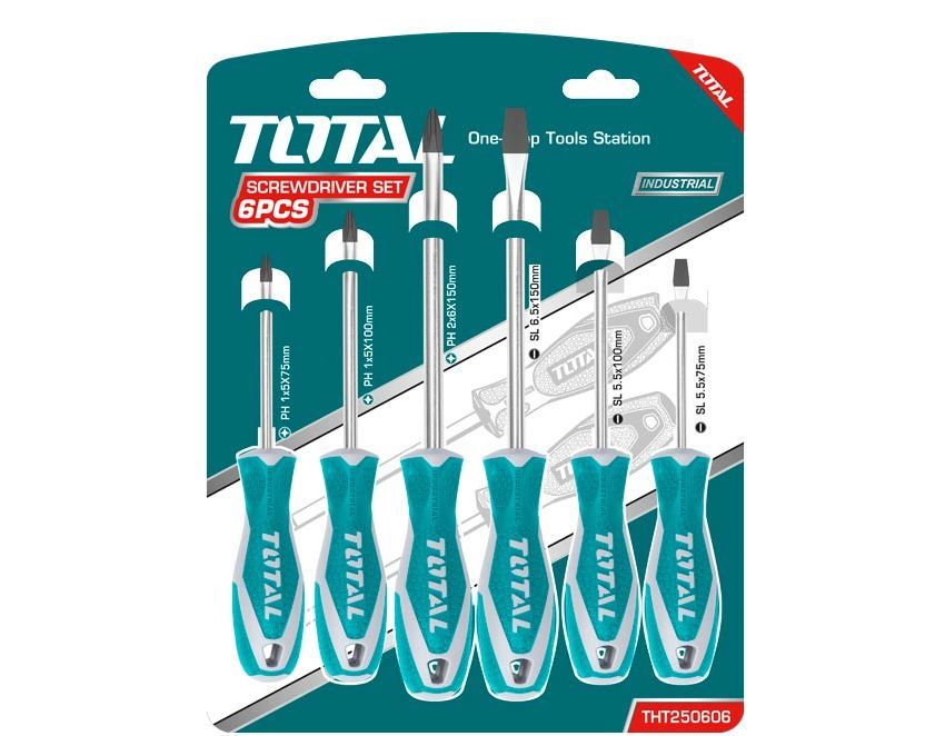 Набор отвёртка 6шт pcs screwdriver THT250606 "TOTAL" 