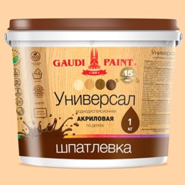 Шпатлевка по дереву "Универсал", дуб, 1кг