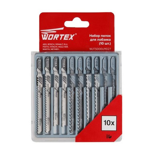 Набор пилок для лобзика универсальный 10 шт. WORTEX WJTS000U11027