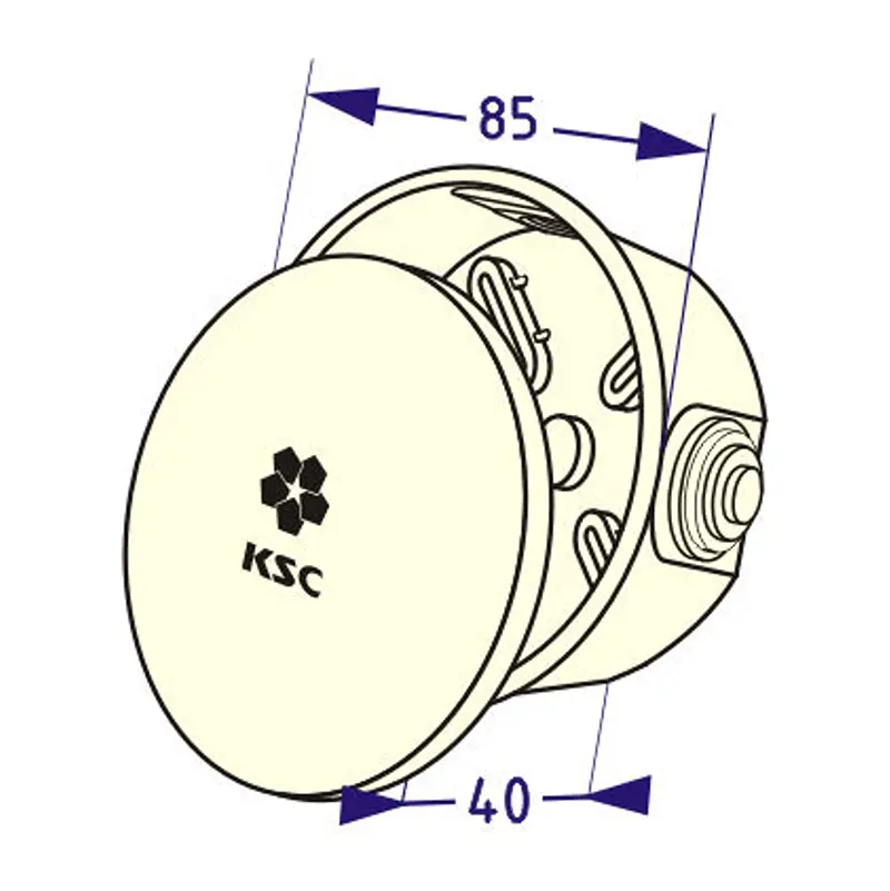 KSC 11-301 Коробка о/у круглая 85*40мм 09086
