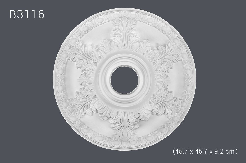 Декор. розетка B3116 45.7х45,7х4,6cm (вн диаметр 9,2)(10)