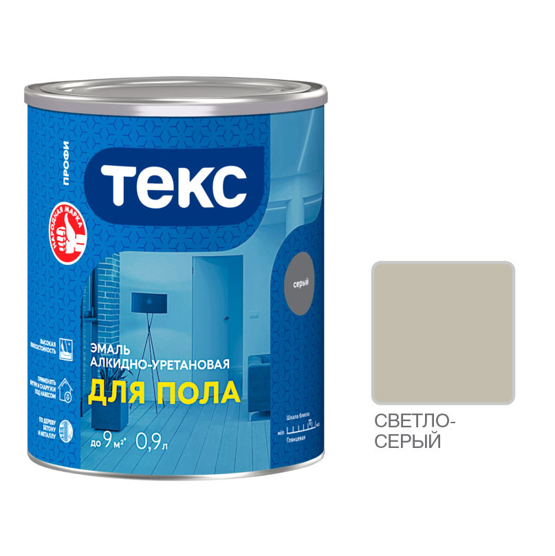 Эмаль для бетонных полов "Профи" светло - серая., 2,7л