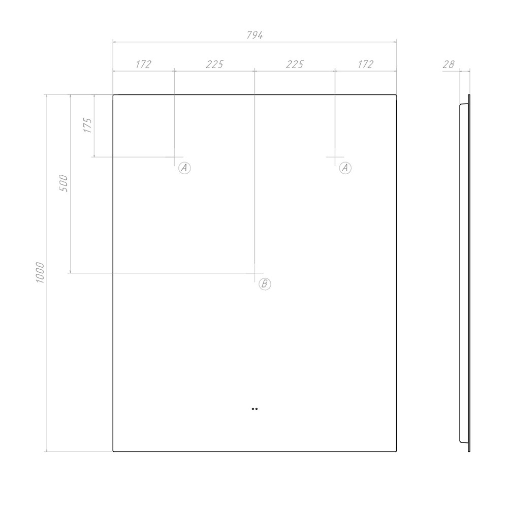 Зеркало Quadro Comfort 800