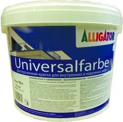 Краска в/э "Universalfarbe" для фасадов погодостойкая 10л (16кг) Alligator