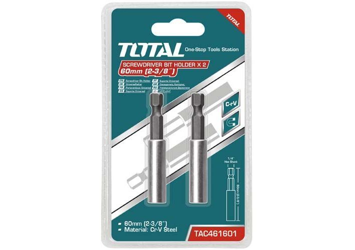 Адаптер для бит TAC461601 "TOTAL" 60мм, 2шт.(комплект)