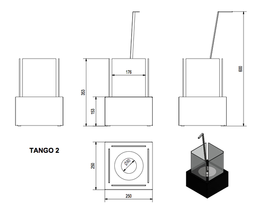 Биокамин Tango 2 белый