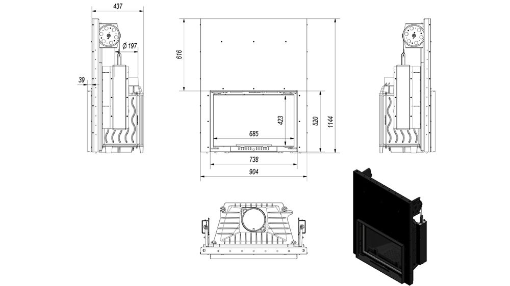 Топка Wiktor 14kw G вертикальное открывание
