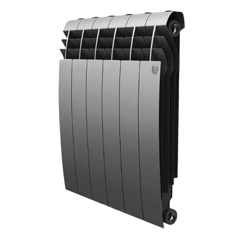 Биметаллический радиатор Royal Thermo - BILINER Silver Satin 350/90 (темно-серебристый выпуклый)