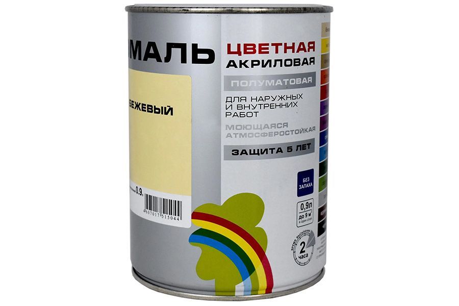 Эмаль Colors Радуга-220 акриловая цвет бежевый 0,9 кг.